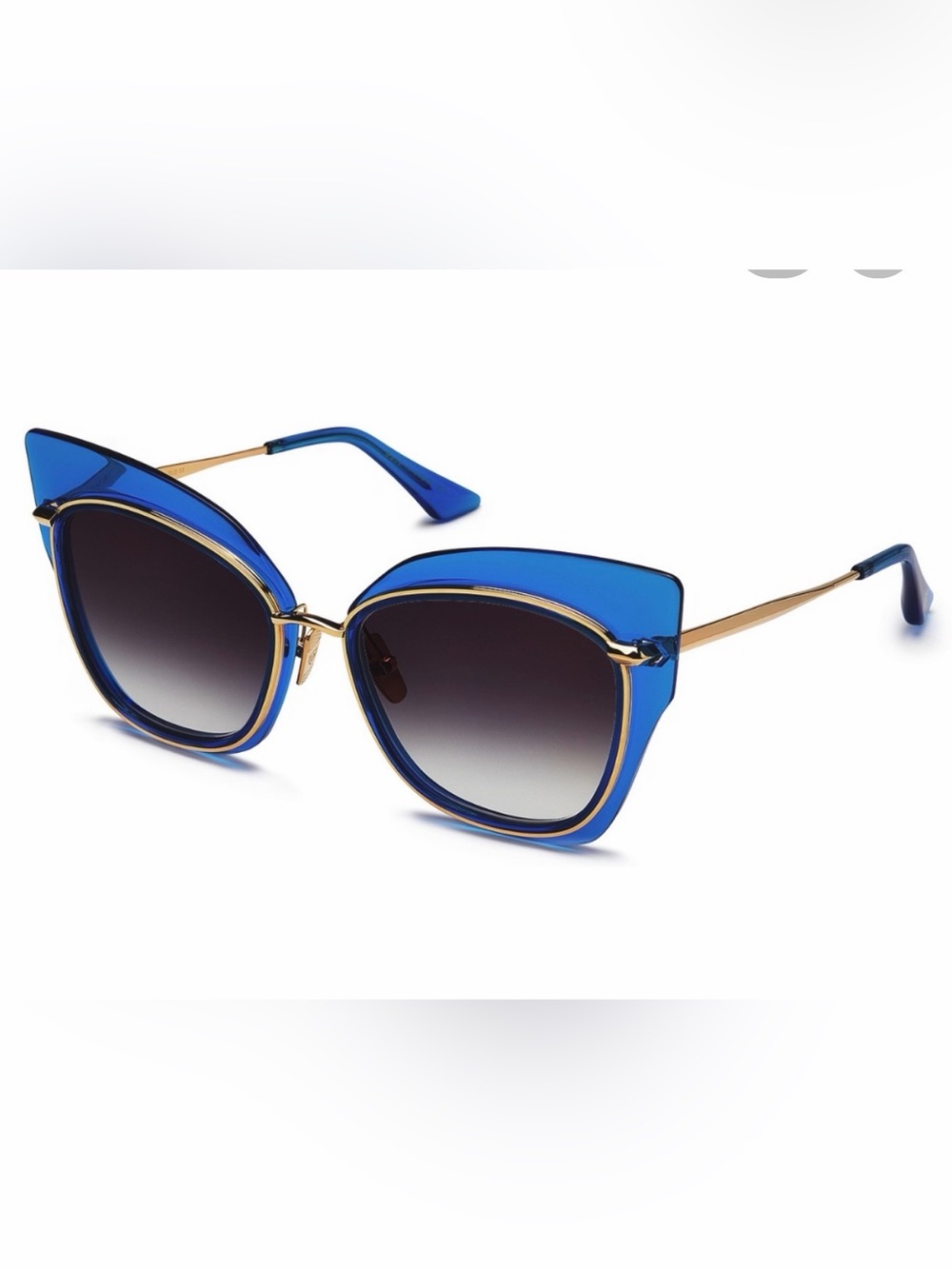 DITA Stormy Blue Frame Sunglasses with Gold Accents